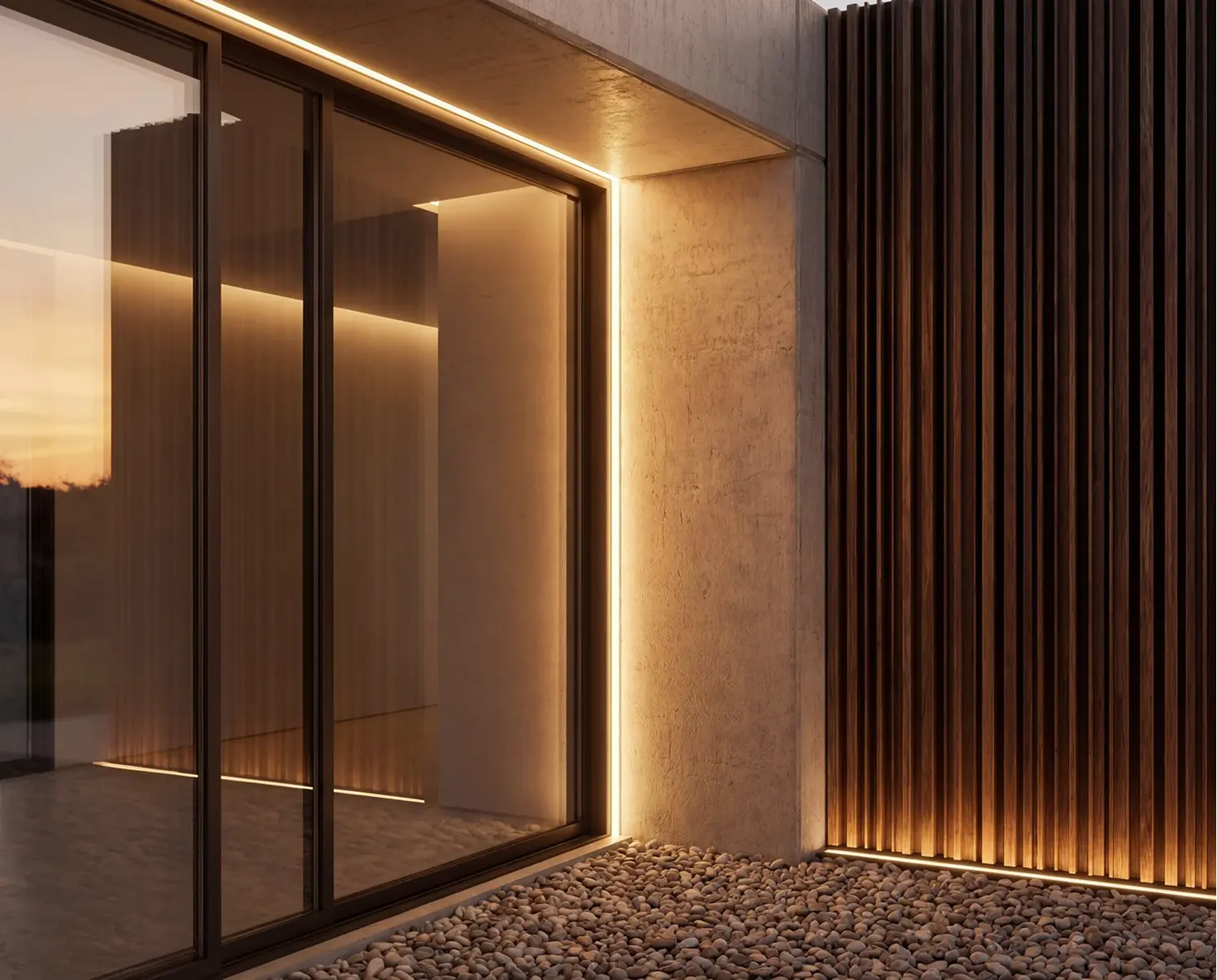 Electrical installation detail in a modern interior